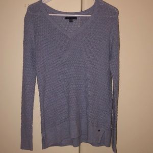 american eagle purple v-neck sweater